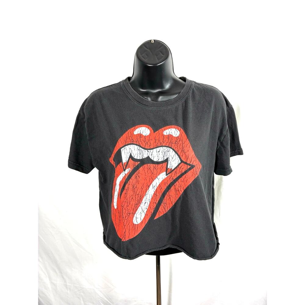 Rolling Stones Tongue Logo Crop Band Tee